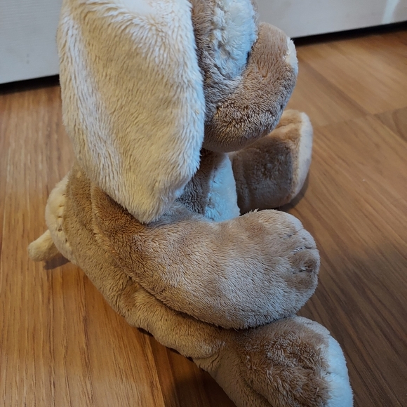 Russ Berrie Baby Mocha Tan Brown Puppy Dog Plush Stuffed Lovey Rattle Pink Bow - Picture 4 of 9